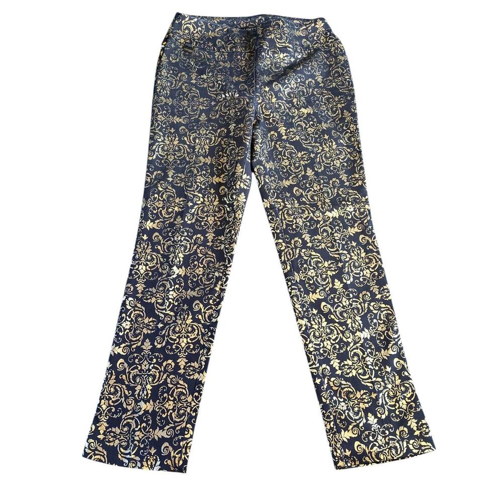 Lisette L Montreal Women's Navy Blue & Gold Dress Pants - Picture 2 of 7
